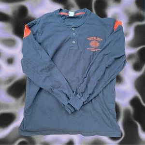 Harley davidson button up long sleeve shirt